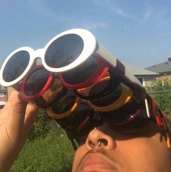 Accessories | Clout Goggles Oval Mod Retro Thick Frame Rapper Hy | Poshmark